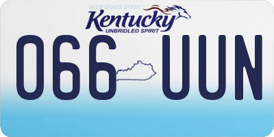 KY license plate 066UUN