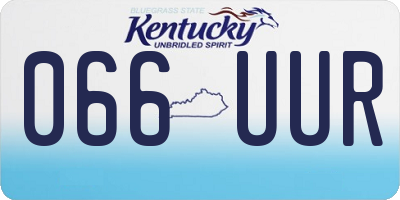 KY license plate 066UUR