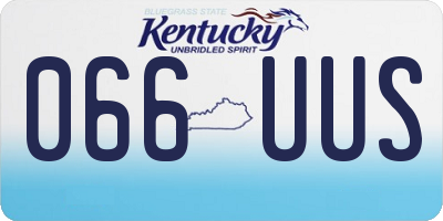 KY license plate 066UUS