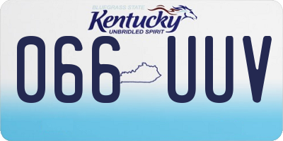 KY license plate 066UUV