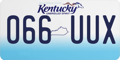 KY license plate 066UUX