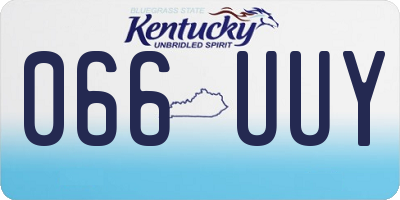 KY license plate 066UUY
