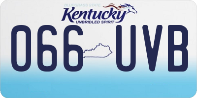 KY license plate 066UVB