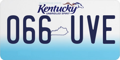 KY license plate 066UVE