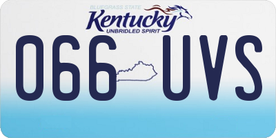 KY license plate 066UVS