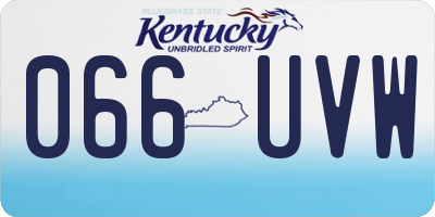 KY license plate 066UVW