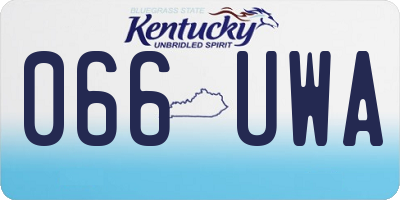 KY license plate 066UWA