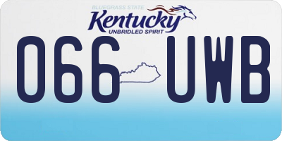 KY license plate 066UWB