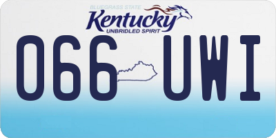KY license plate 066UWI