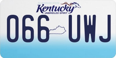 KY license plate 066UWJ