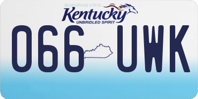 KY license plate 066UWK