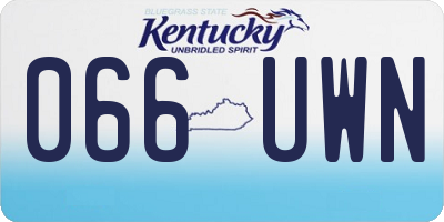 KY license plate 066UWN