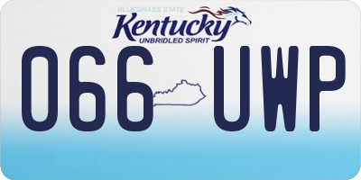 KY license plate 066UWP