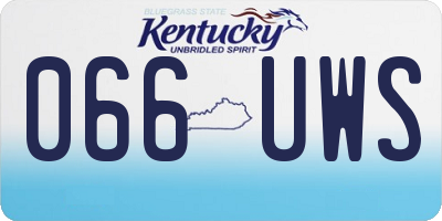 KY license plate 066UWS
