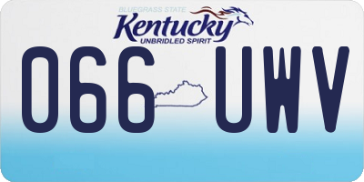 KY license plate 066UWV