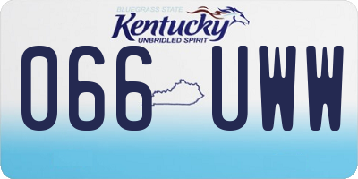 KY license plate 066UWW