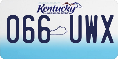 KY license plate 066UWX
