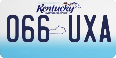 KY license plate 066UXA