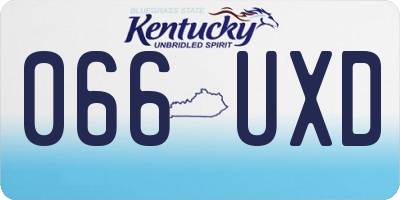 KY license plate 066UXD