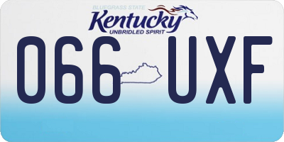 KY license plate 066UXF