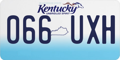 KY license plate 066UXH