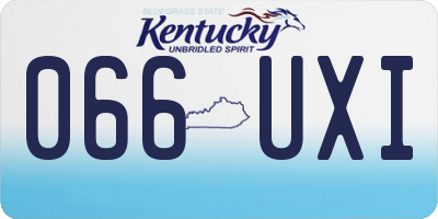 KY license plate 066UXI