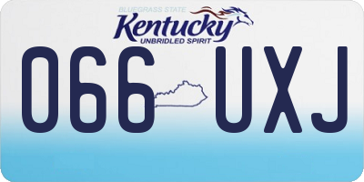 KY license plate 066UXJ