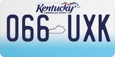 KY license plate 066UXK