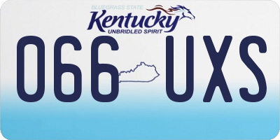 KY license plate 066UXS