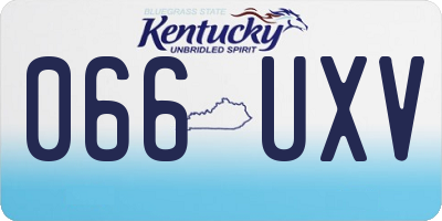 KY license plate 066UXV