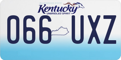 KY license plate 066UXZ