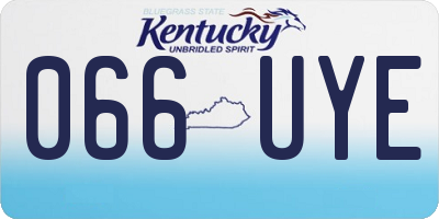 KY license plate 066UYE