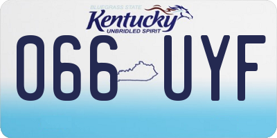 KY license plate 066UYF