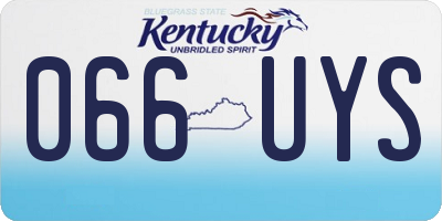 KY license plate 066UYS