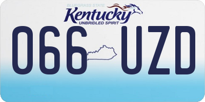 KY license plate 066UZD