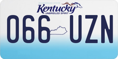 KY license plate 066UZN