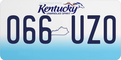 KY license plate 066UZO