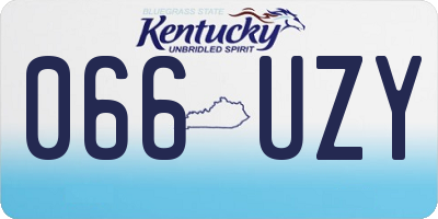 KY license plate 066UZY