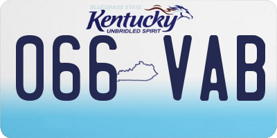 KY license plate 066VAB