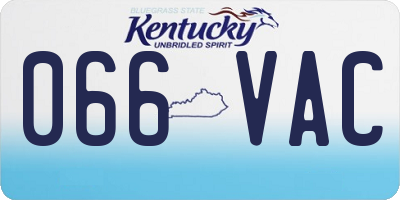 KY license plate 066VAC
