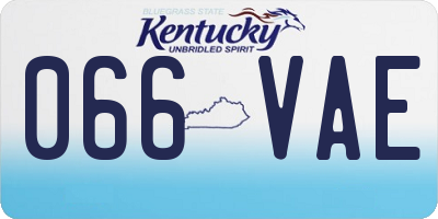 KY license plate 066VAE