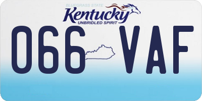 KY license plate 066VAF