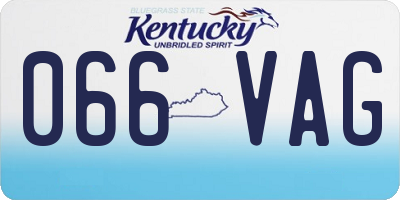 KY license plate 066VAG