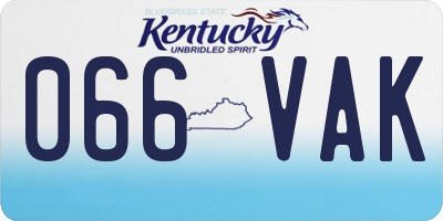 KY license plate 066VAK