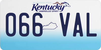 KY license plate 066VAL