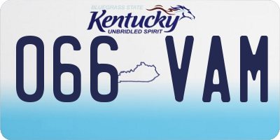 KY license plate 066VAM