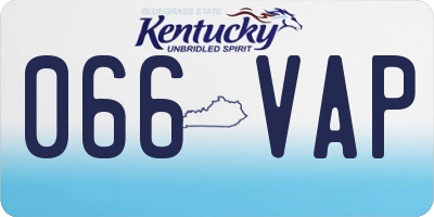 KY license plate 066VAP