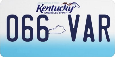 KY license plate 066VAR