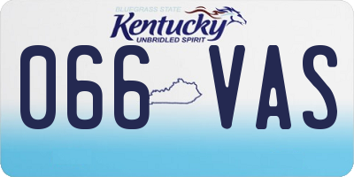 KY license plate 066VAS