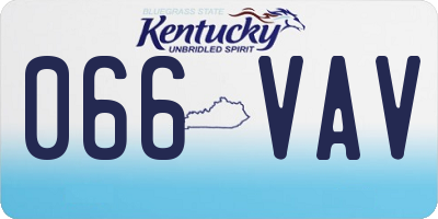 KY license plate 066VAV
